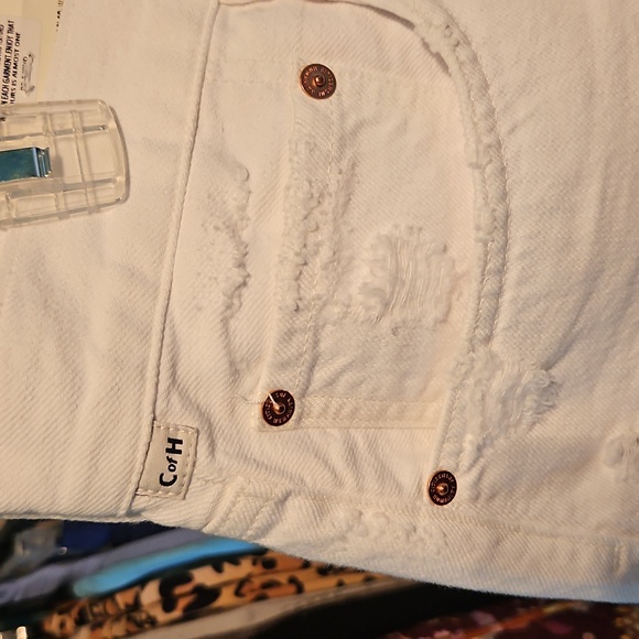 Citizens Of Humanity White Frayed Jean Shorts - Picture 3 of 8
